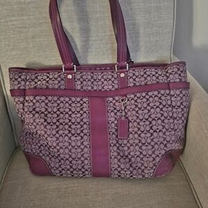 Coach Vintage Signature Tote Diaper Caryall Crossbody EUC